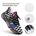 thumbnail image 4 of Retro Classic 1980s Shapes On Black And White Check Walking Shoes for Men Woman Lightweight Tennis Fashion Elastic Sports Shoes Cushion Basketball Shoes, 4 of 7
