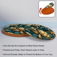 thumbnail image 4 of Turtle 6PCS Round Microfiber Leather Coasters, 11x11 cm/4.3x4.3 in, Drink Mats for Table, Set of 6 Absorbent Coasters for Drinks, 4 of 6