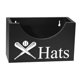 thumbnail image 2 of Caja de madera para guardar sombreros, organizador rústico para gorras, organizador compacto para guardar sombreros. Negro, 2 of 9