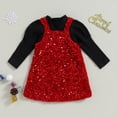 thumbnail image 4 of Okbabeha Toddler Baby Girl Fall Winter Clothes Ribbed Knitted Sweater Pullover Shirt Suspender Skirt Dress Christmas Outfits, 4 of 8