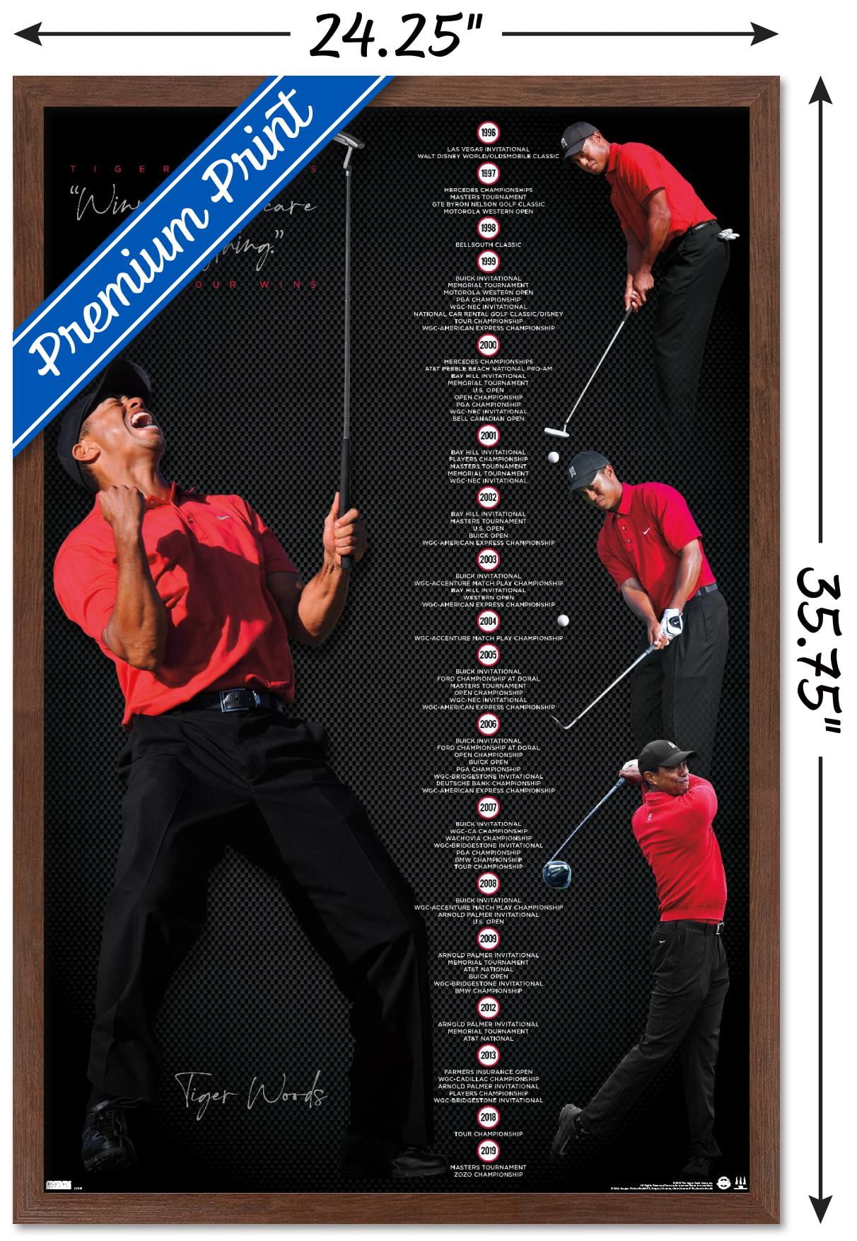 Tiger Woods - Timeline Wall Poster, 22.375" x 34" Framed