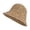 Khaki, variant on Handmade Knit Straw Bucket Hat for Women, Memory Preserved Brim Design, Slim Face Summer Outdoor Sun Hat Multiple Colors Khaki One Size