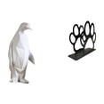 thumbnail image 1 of Escultura de pingüino,Escultura de pingüino para decoración nórdica del hogar,Servilletero de hierro,Servilletero con forma de pata,color negro,Dispensador de toallas de papel con estante, 1 of 8