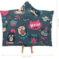thumbnail image 2 of Cloak Hooded Blanket Wearable Blanket Cartoon Cat Lightweight Super Cozy Soft Fleece Throw Blankets Hoodie, 2 of 6