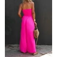 thumbnail image 6 of Sherrylily Women Sleeveless Strapless Wide Leg Jumpsuits Summer Casual Loose Smocked Chiffon Jumpsuit Rompers with Pockets, 6 of 6