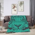 thumbnail image 2 of XMXY Fleece Throw Blanket for Couch, Tiger Texture Pattern Green Black Lightweight Plush Fuzzy Cozy Soft Bed Blankets and Throws for Sofa, 40"x30" inches, 2 of 8