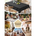 thumbnail image 6 of Black Burlap Texture Tablecloth Square Table Cloth 60x60, Waterproof Outdoor Table Cloth Covers Decorative Table Protector, Farmhouse Vintage Black Washable Table Cover for Kitchen Dinning Party, 6 of 8