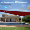 thumbnail image 4 of IC ICLOVER 12' x 12' Waterproof Sun Shade Sail Square Canopy Awning Shelter Polyester Fabric Cloth for Patio Yard Deck Pergola Outdoor Sun Sail Shade 98% UV Block Sunshade - Terra Red, 4 of 8
