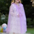thumbnail image 2 of RUINIXCW Toddler Girls Fairy Princess Costume Kids Princess Cape Tulle Capes Costume Tie-up Sparkling Sequins Cloak Halloween Stage Dress Up Clothes, 2 of 6