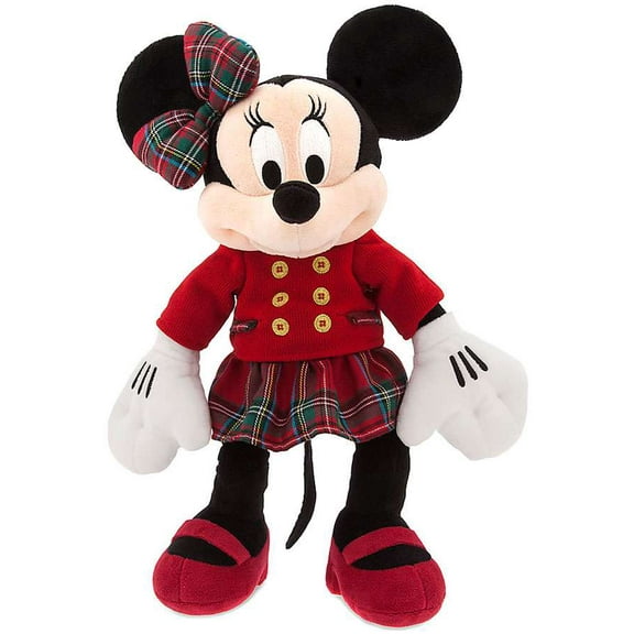 Disney 2017 Holiday Minnie Mouse Plush (Red Top, Plaid Skirt)