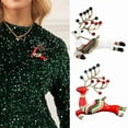 thumbnail image 3 of Running Reindeer Lapel Pin Christmas Deer Brooch Lapel Pin Women Breastpin, 3 of 14