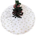 thumbnail image 4 of Christmas tree skirt beaded tree skirt snowflake sequins white plush tree skirt Christmas tree floor mat decorative blanket (Silver sequins,50cm), 4 of 12