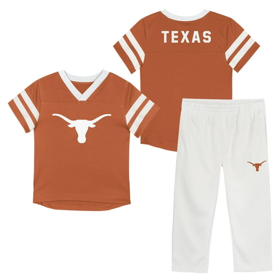 Toddler Outerstuff Brown/Black Texas Longhorns Red Zone Two-Piece V-Neck Top and Pants Set