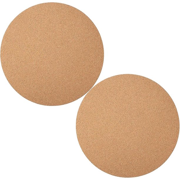 2 paquetes de posavasos de corcho de 12 pulgadas, tapete de corcho redondo, tapete de corcho suave, tapete absorbente, platillos de maceta absorbentes compatibles con almohadillas de cocina, sartenes Afortunado Sencillez