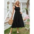 thumbnail image 3 of jinghuiyue Women’s Summer Sleeveless Dress Casual Flowy Tiered Maxi Long Beach Dresses with Pockets M, 3 of 4