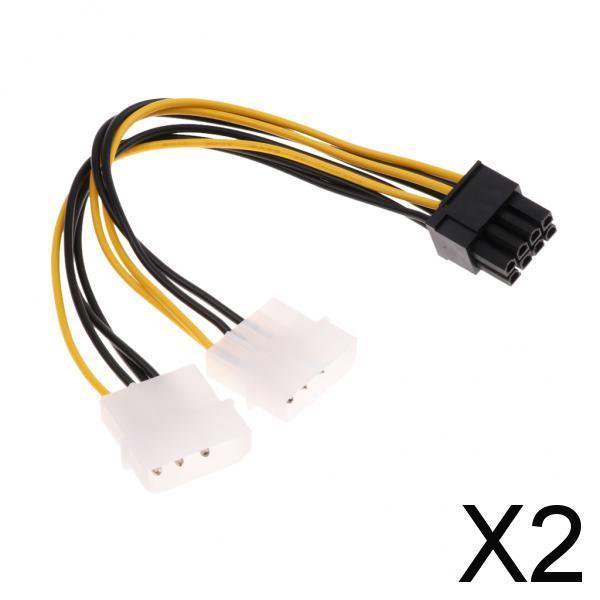 Cable de Alimentación Hugo Adaptador de Extensión de Gráficos PCI-E de 4 Pines a 8 Pines 2 piezas