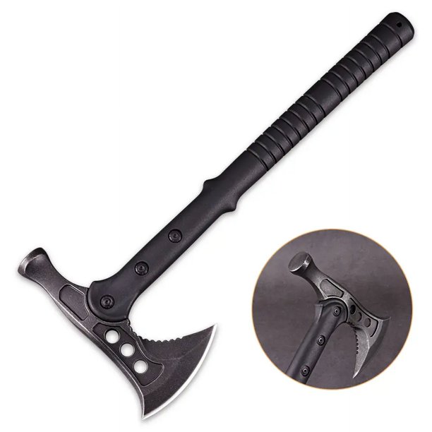 Tomahawk - Hacha táctica con funda, hacha de lanzamiento con borde de hacha de martillo para lanzamiento de competición, camping, caza