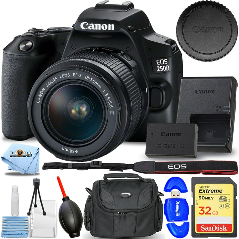 Canon EOS 250D / Rebel SL3 DSLR Camera with 18-55mm Lens (Black) + Creative