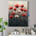 thumbnail image 4 of Qisvanset 12x16 Inch Dark Poppy Canvas Wall Art, Gothic Floral Art Elegant Nature Home Interior Decor, 4 of 8