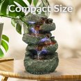 thumbnail image 4 of Sunnydaze Indoor Home Decorative Relaxing Stacked Rocks Tabletop Water Fountain with LED Lights - 10", 4 of 10