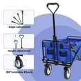 thumbnail image 5 of CL.HPAHKL Wagons Carts Foldable, Collapsible Wagon Garden Cart Heavy Duty Utility with Wheels, Folding Beach Wagon Grocery Wagon for Camping Garden Shopping Sports Outdoor Use, Blue, 5 of 7