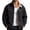 Black, variant on Mens Stand Collar Bomber Jackets Windproof Structured Stiff Multi-Pocket Long Sleeve Coats Casual Durable Relaxed Fit Outerwear
