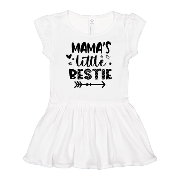Inktastic Mama's Little Bestie with Arrow and Hearts Girls Baby Dress