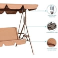 thumbnail image 4 of Topcobe 2-Person Outdoor Patio Swing Chair w/Convertible Canopy, Removable Cushions for Garden, Poolside, Backyard, Coffee, 4 of 7