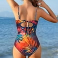 thumbnail image 5 of Qingpeng Womens One Piece Push Up Wrap Front Swimsuit Crosscriss Neck Slimming Swimwear Tummy Control Bathing Suits, 5 of 5