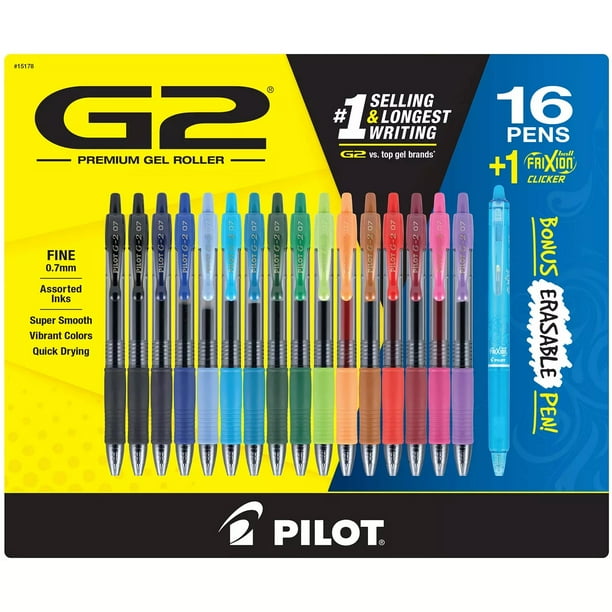 Pilot G2 Gel Ink Pens, Fine Point, Assorted Colors, 16 Count Walmart