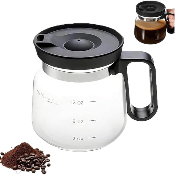 16 Oz Coffee Pot Mug, Mini Coffee Pot Cup, With Spill Proof Lid Heatproof Glass Mug Large Capacity Ideal Gift For Coffee Lovers(1PC White)