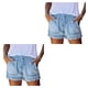 thumbnail image 3 of Pantalones cortos de mezclilla Qarigey con cordón de Cintura alta para mujer con bolsillo para adolescentes, 3 of 6