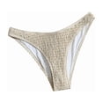 thumbnail image 1 of Xfvqtps Womens Bikini Swim Bottom Briefs Ribbed Solid Color High Cut Swimwear Swimsuit Bottoms, 1 of 7