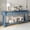 Navy, variant on Console Table 63" Long Console Table with 3 Drawers and Shelf, Mediterranean Style Entryway Table, Solid Wood Hallway Sofa Table, Narrow Accent Table for Living Room, Navy