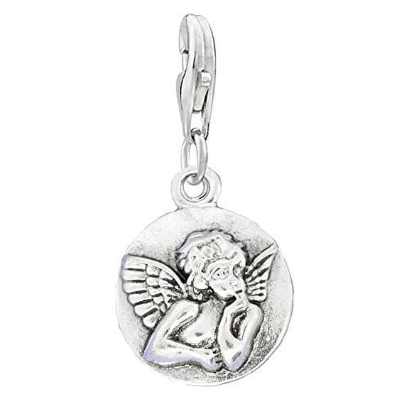 Guardian Angel Clip on Pendant Charm for Bracelet or Necklace