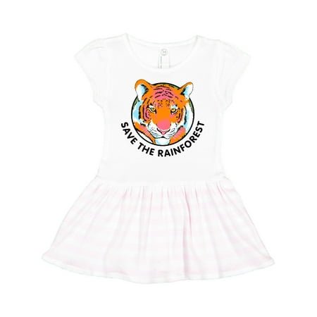 

Inktastic Save the Rainforest Tiger Illustration Gift Toddler Girl Dress