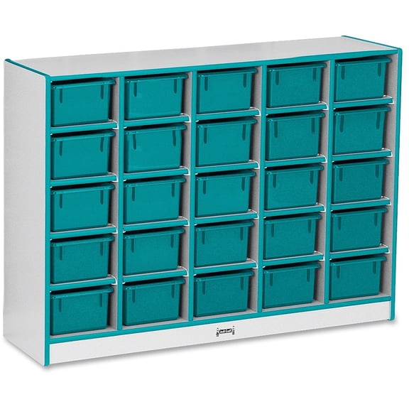 25 Cubbie-Tray Mobile Storage - with Trays - Teal