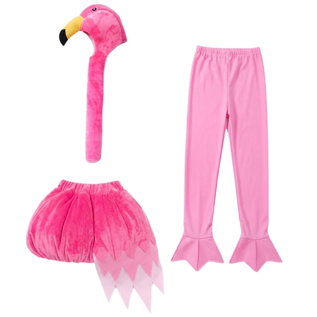 Conjunto de disfraz de flamenco de carnaval, atuendo creativo de pájaro para Halloween, ideal para el carnaval de verano. L