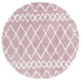 thumbnail image 2 of SAFAVIEH Berber Feride Geometric Shag Area Rug, Light Rose/Ivory, 6'7" x 6'7" Round, 2 of 12