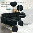 thumbnail image 5 of Harper & Bright Designs Modular Sectional Sofa Set with Ottoman and Chaise, 4-Seat U-Shaped Couch with Gold Legs, Velvet Upholstered Sectional Sofe with for Living Room Apartment, Black, 5 of 19