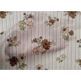 thumbnail image 4 of oneOone Cotton Cambric Brown Fabric Stripe|Leaves & Floral Artistic Quilting Supplies Print Sewing Fabric By The Yard 56 Inch Wide, 4 of 4