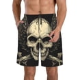 thumbnail image 1 of Balery Gothic Winged Skull Traje de Baño Estilo Hawaiano para Hombre, Shorts de Secado Rápido con Bolsillos-X-Large, 1 of 6