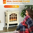 thumbnail image 3 of HOMCOM Electric Fireplace Heater, Fireplace Stove with Realistic LED Flames and Logs and Overheating Protection, 750W/1500W, Cream White, 3 of 9