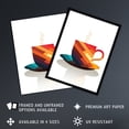 thumbnail image 3 of Bold Modern Kitchen Art Coffee Cup Geometric 2D Graphic Design Minimalist Artwork Framed Wall Art Print A4, 3 of 5