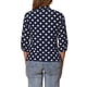 thumbnail image 3 of Blusa de cuello con lazo y puños elásticos impresos para mujeres INSPIRE CHIC, talla XS, color azul marino, 3 of 5