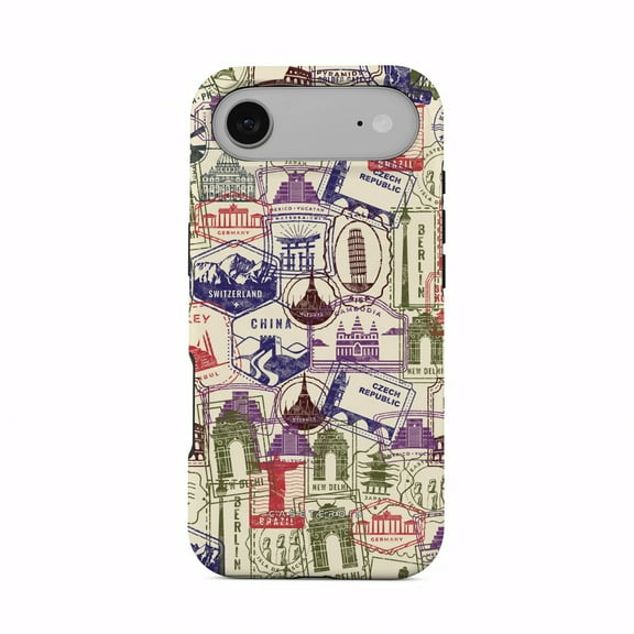 CASETEROID Tough Case for iPhone 17 Air – Dual-Layer Protection, Shockproof [Compatible with MagSafe] – Stamps Case
