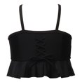 thumbnail image 5 of HAOTAGS Girls Swimsuit 2-Piece, Cute Ruffle Tops with High Waist Swim Bottoms Bikinis Summer Beach Bathing Swimwear Black Size 7, 5 of 8