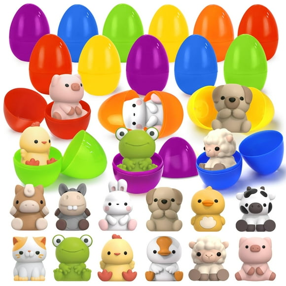 Huevos de Pascua Letapapa precargados con marionetas de animales, 12 unidades