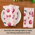 thumbnail image 4 of JSTEL Cherry Bow Tie Cloth Napkins Set of 4, 20x20 Inch Washable and Reusable Napkin for Decoupage Dinner Party Everyday Use, 4 of 6