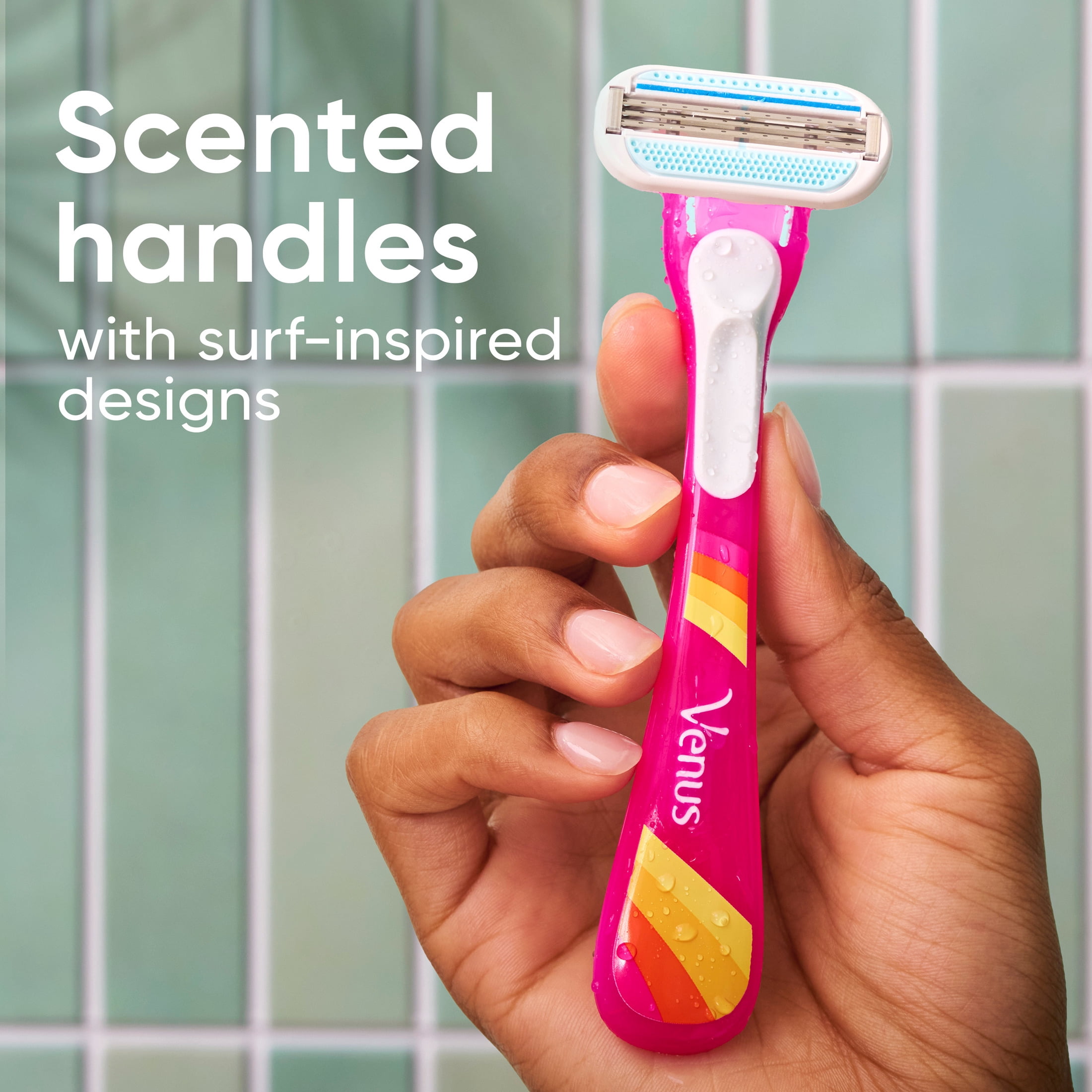 Venus Summer Surf Smooth & Scented Handle Disposable Razors, 3 Count
